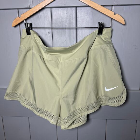Nike Light Green Athletic Shorts with Lace Trim Hem Size XL NEW - Picture 2 of 5